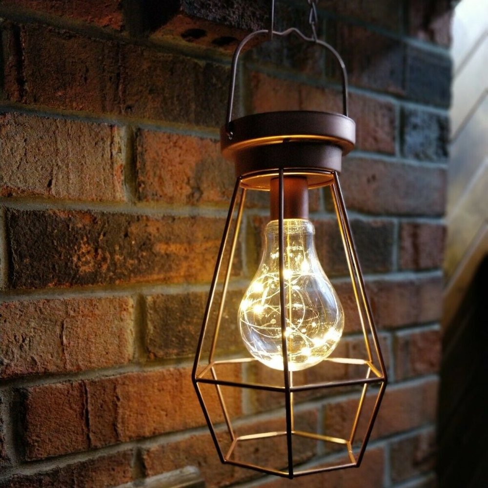 Indoor Rustic Hanging Chained Cage Lantern